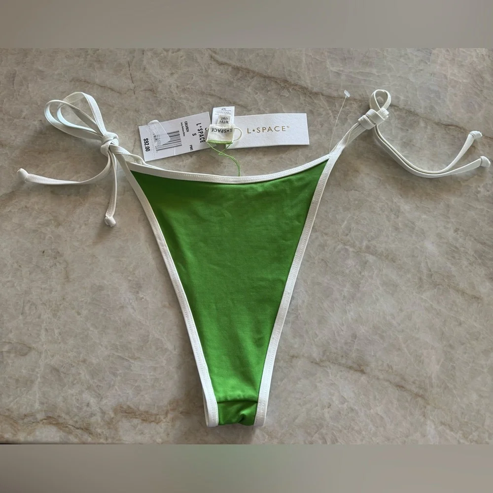 L*SPACE Levy Bikini Bottom bitsy in‎ palm cream